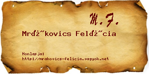 Mrákovics Felícia névjegykártya